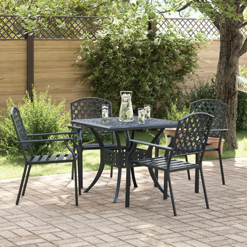 Produktbild för Trädgård Stol 4 pcs Antracit 56 x 65 x 89 cm Stål