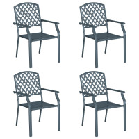Produktbild för Trädgård Stol 4 pcs Antracit 56 x 65 x 89 cm Stål