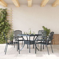 Produktbild för Trädgård Stol 4 pcs Antracit 56 x 65 x 89 cm Stål