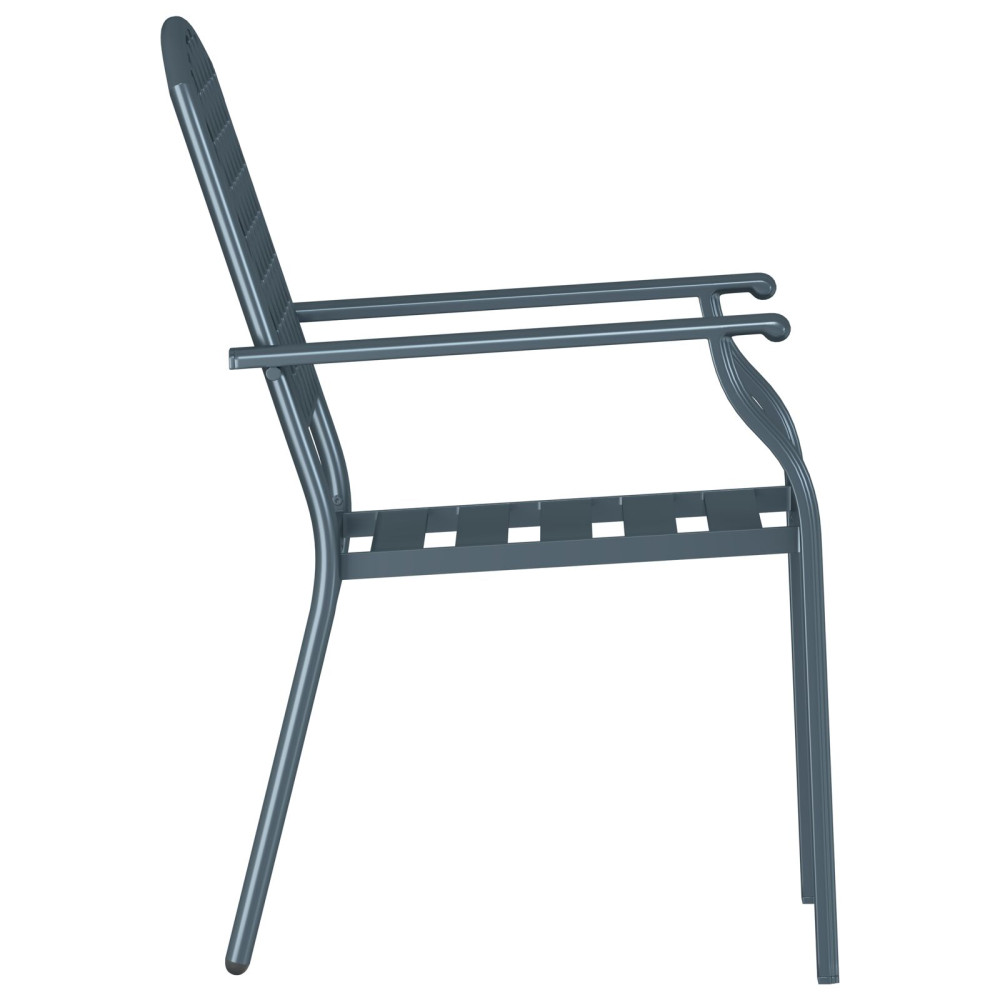 Produktbild för Trädgård Stol 4 pcs Antracit 56 x 65 x 89 cm Stål