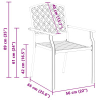 Produktbild för Trädgård Stol 4 pcs Antracit 56 x 65 x 89 cm Stål