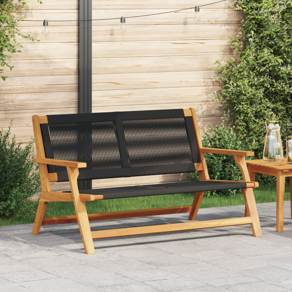 Produktbild för Trädgårdsmöbler Svart 122 x 78 x 73 cm Massivt Akaciaträ