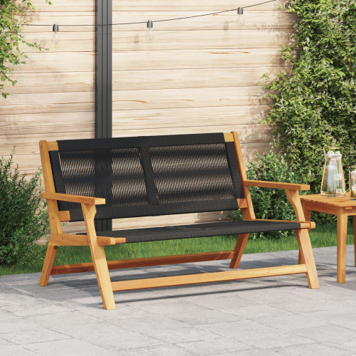 vidaXL Trädgårdsmöbler Svart 122 x 78 x 73 cm Massivt Akaciaträ