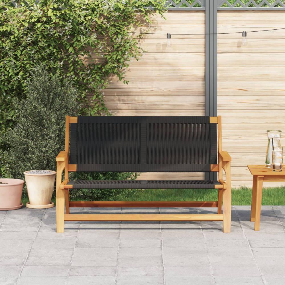 Produktbild för Trädgårdsmöbler Svart 122 x 78 x 73 cm Massivt Akaciaträ