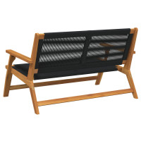 Produktbild för Trädgårdsmöbler Svart 122 x 78 x 73 cm Massivt Akaciaträ