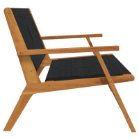 Produktbild för Trädgårdsmöbler Svart 122 x 78 x 73 cm Massivt Akaciaträ