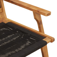 Produktbild för Trädgårdsmöbler Svart 122 x 78 x 73 cm Massivt Akaciaträ