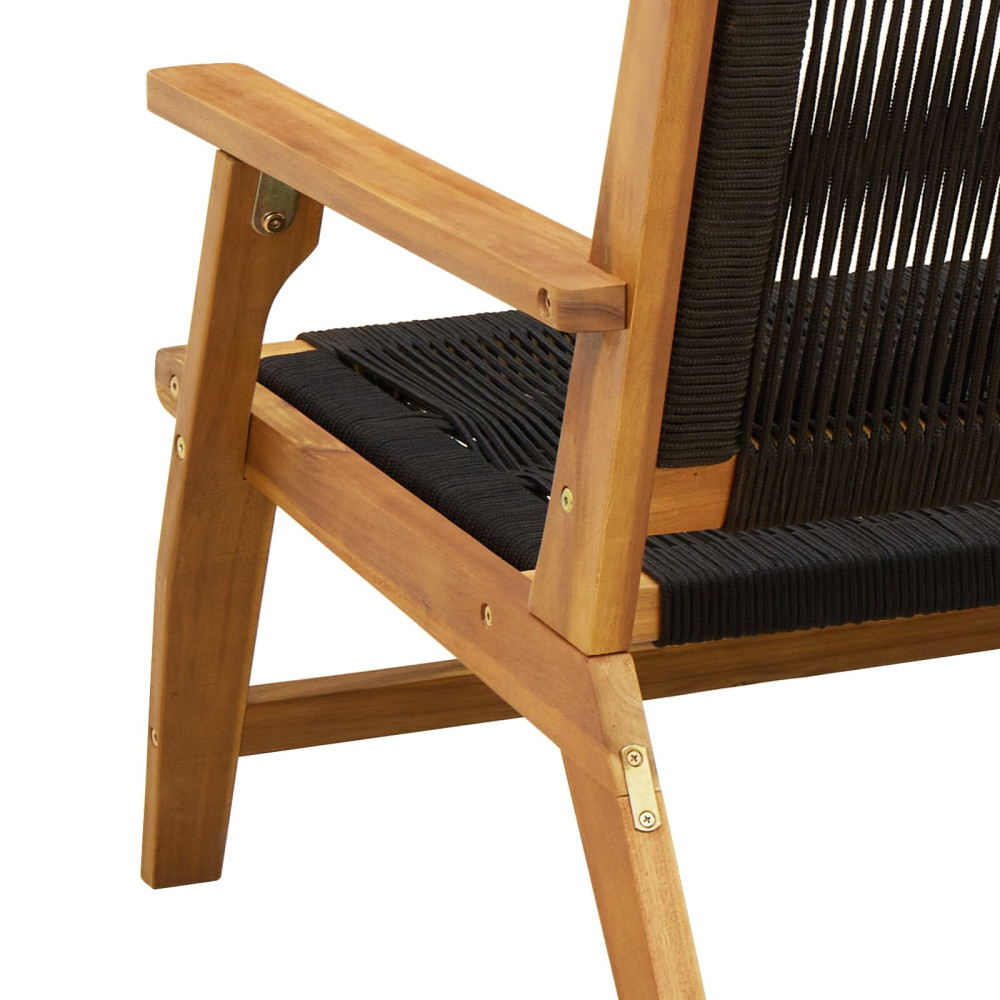 Produktbild för Trädgårdsmöbler Svart 122 x 78 x 73 cm Massivt Akaciaträ