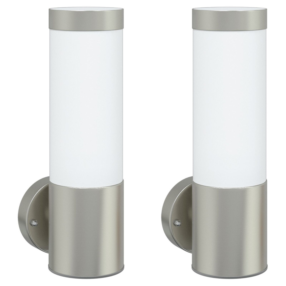 Produktbild för Utomhus vägglampa 2 pcs Silver 12 x 8,5 x 27 cm.