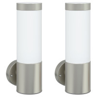 Produktbild för Utomhus vägglampa 2 pcs Silver 12 x 8,5 x 27 cm.