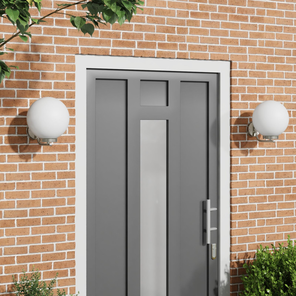 Produktbild för Utomhus vägglampa 2 pcs Silver 29 x 25 x 33 cm