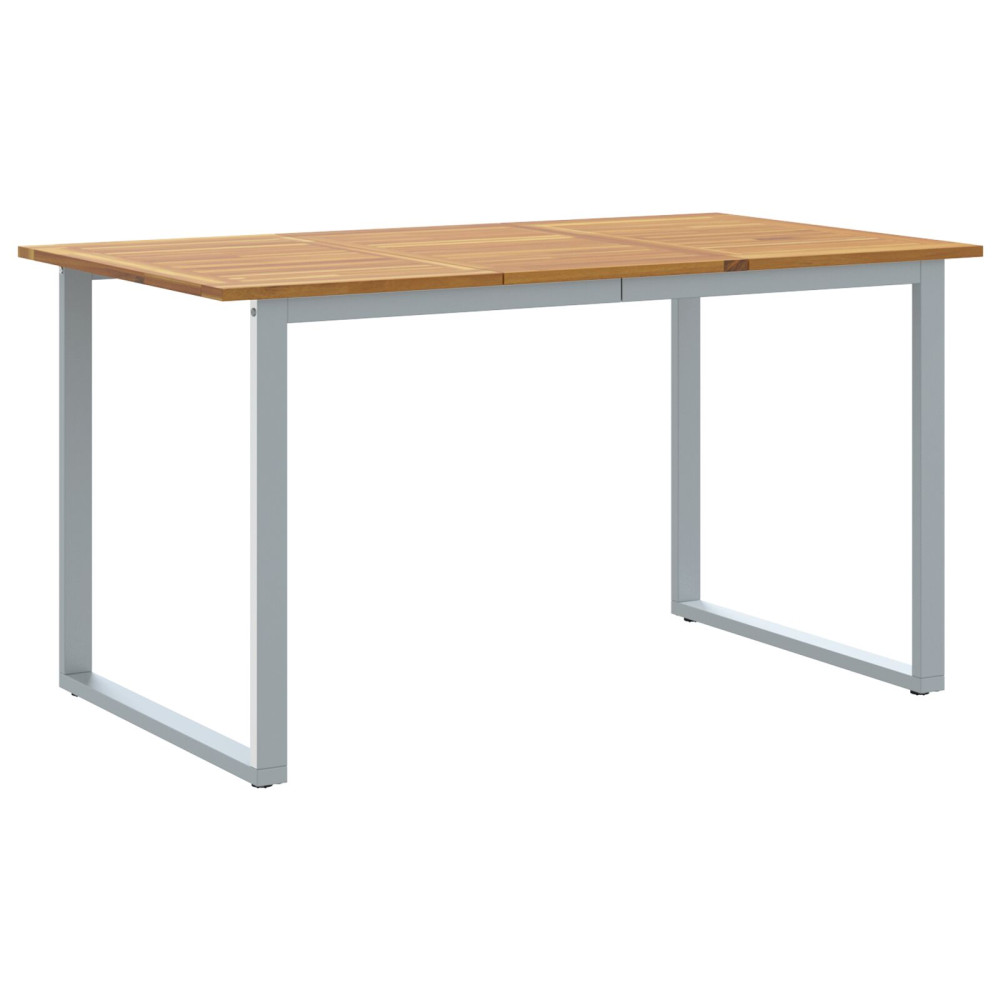 Produktbild för Trädgårdsbord Grå 140 x 80 x 75 cm Massivt Akaciaträ