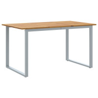 Produktbild för Trädgårdsbord Grå 140 x 80 x 75 cm Massivt Akaciaträ