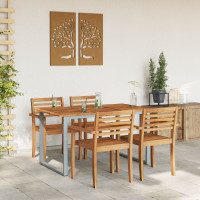 Produktbild för Trädgårdsbord Grå 140 x 80 x 75 cm Massivt Akaciaträ