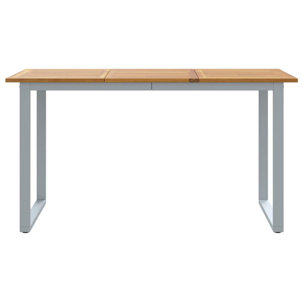 Produktbild för Trädgårdsbord Grå 140 x 80 x 75 cm Massivt Akaciaträ