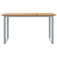 Produktbild för Trädgårdsbord Grå 140 x 80 x 75 cm Massivt Akaciaträ