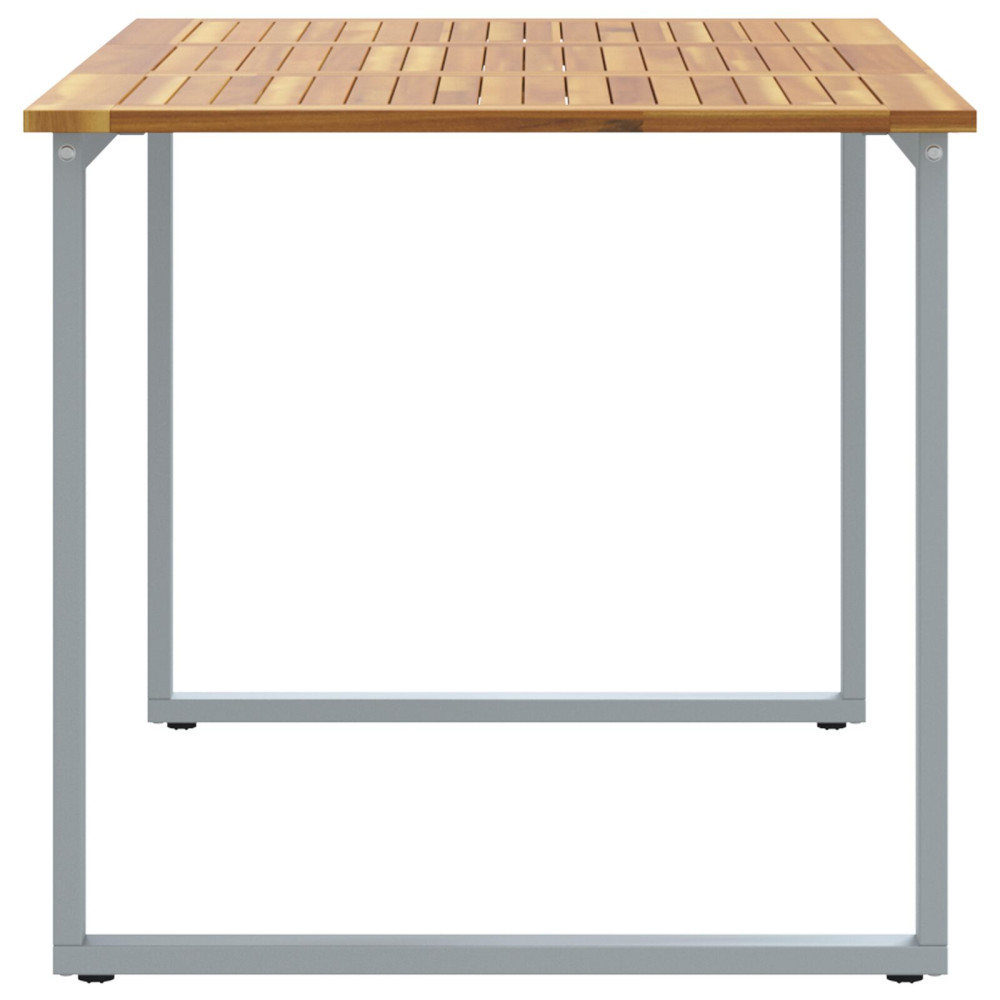 Produktbild för Trädgårdsbord Grå 140 x 80 x 75 cm Massivt Akaciaträ