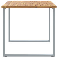 Produktbild för Trädgårdsbord Grå 140 x 80 x 75 cm Massivt Akaciaträ