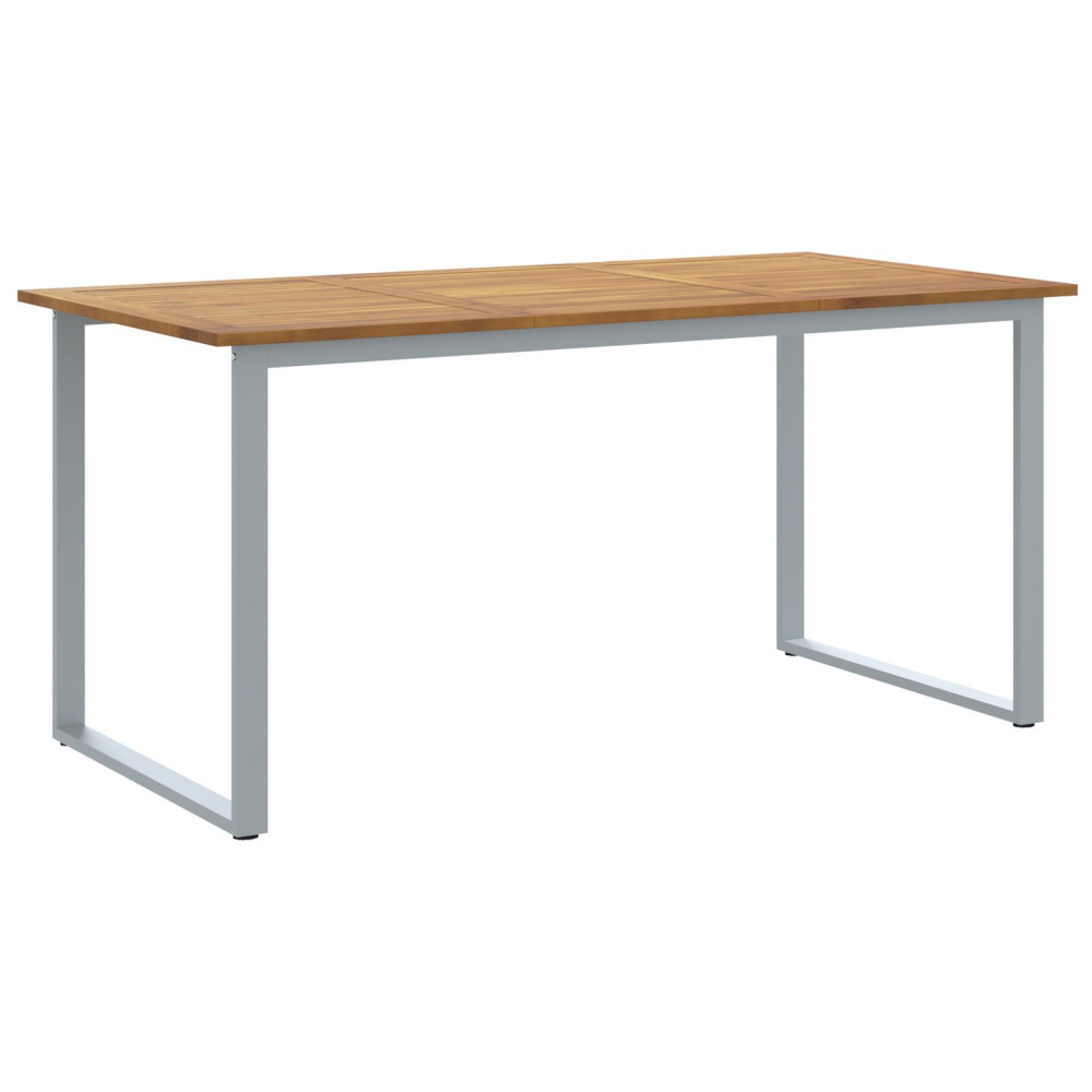 Produktbild för Trädgårdsbord Grå 160 x 80 x 75 cm Massivt Akaciaträ