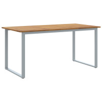 Produktbild för Trädgårdsbord Grå 160 x 80 x 75 cm Massivt Akaciaträ
