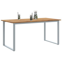 Produktbild för Trädgårdsbord Grå 160 x 80 x 75 cm Massivt Akaciaträ