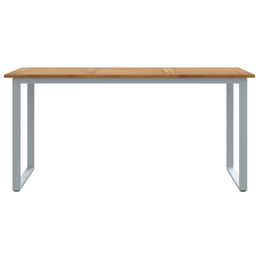 Produktbild för Trädgårdsbord Grå 160 x 80 x 75 cm Massivt Akaciaträ