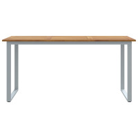 Produktbild för Trädgårdsbord Grå 160 x 80 x 75 cm Massivt Akaciaträ