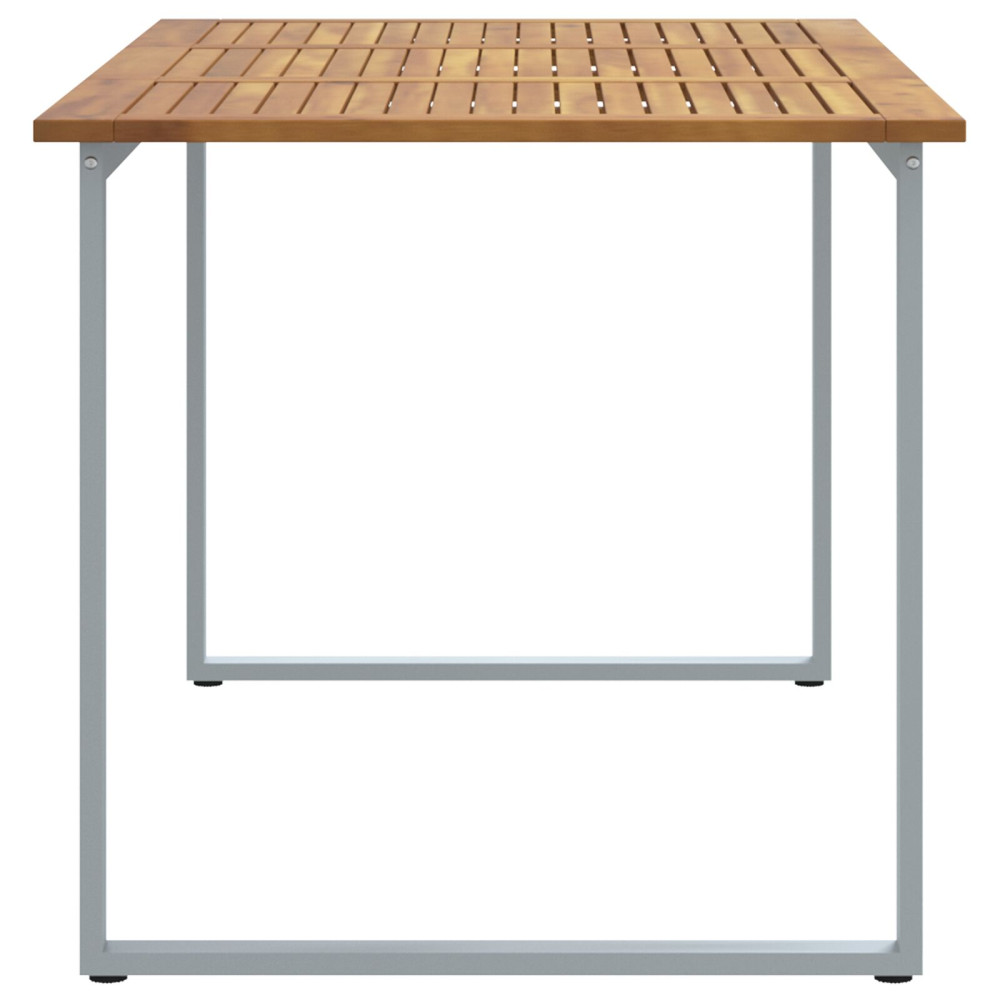 Produktbild för Trädgårdsbord Grå 160 x 80 x 75 cm Massivt Akaciaträ