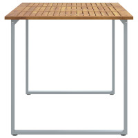 Produktbild för Trädgårdsbord Grå 160 x 80 x 75 cm Massivt Akaciaträ