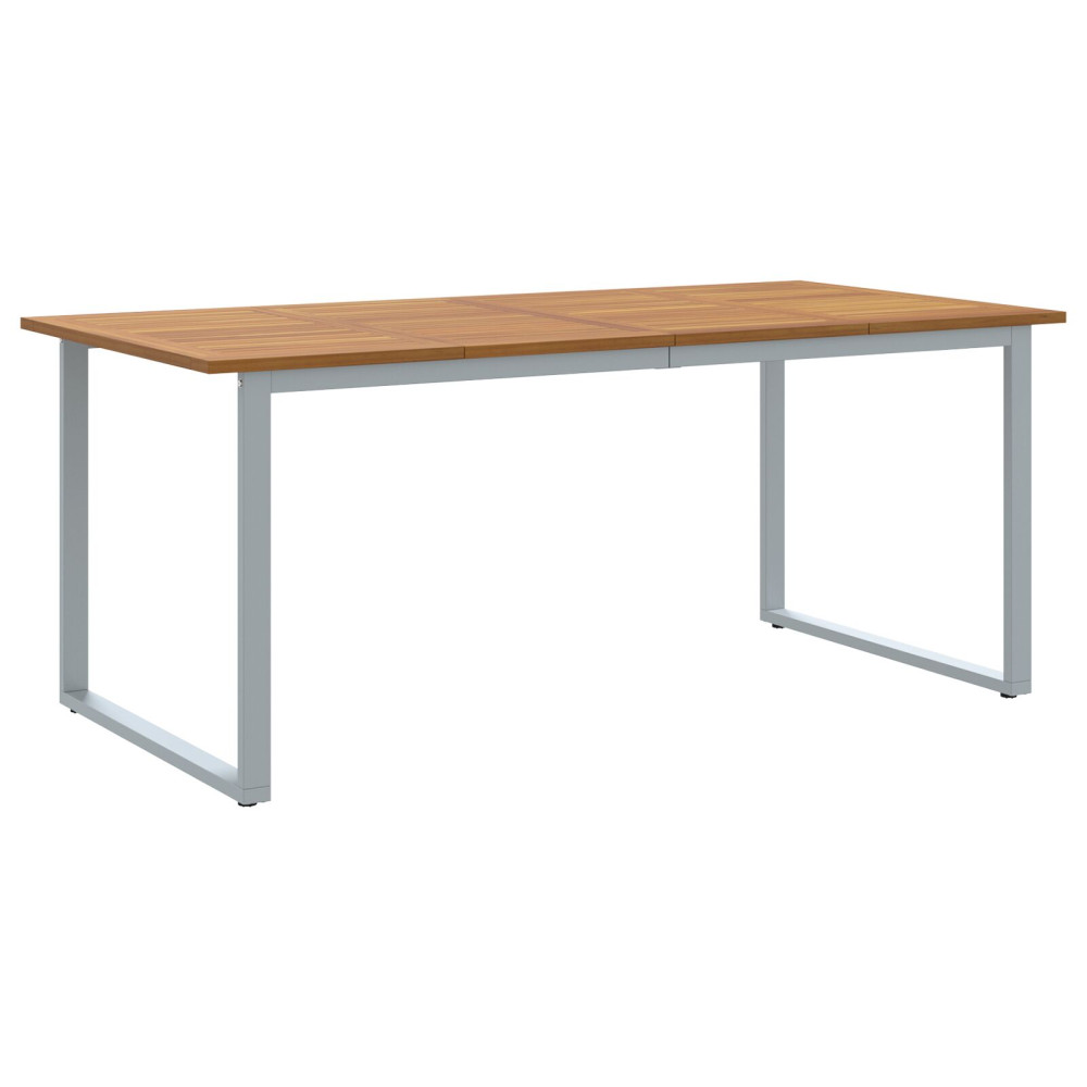 Produktbild för Trädgårdsbord Grå 180 x 90 x 75 cm Massivt Akaciaträ