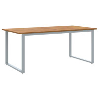 Produktbild för Trädgårdsbord Grå 180 x 90 x 75 cm Massivt Akaciaträ