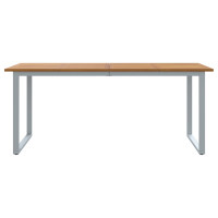 Produktbild för Trädgårdsbord Grå 180 x 90 x 75 cm Massivt Akaciaträ