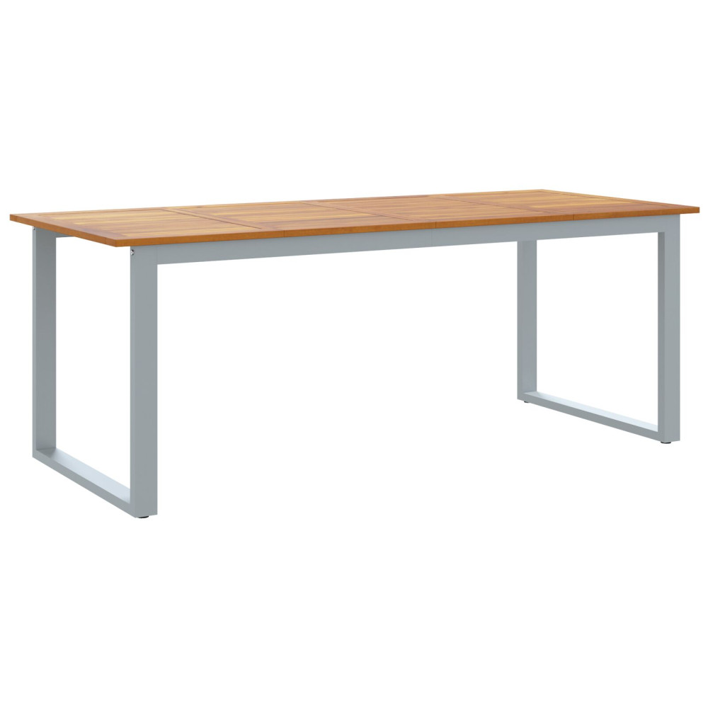 Produktbild för Trädgårdsbord Grå 200 x 90 x 75 cm Massivt Akaciaträ