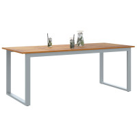Produktbild för Trädgårdsbord Grå 200 x 90 x 75 cm Massivt Akaciaträ