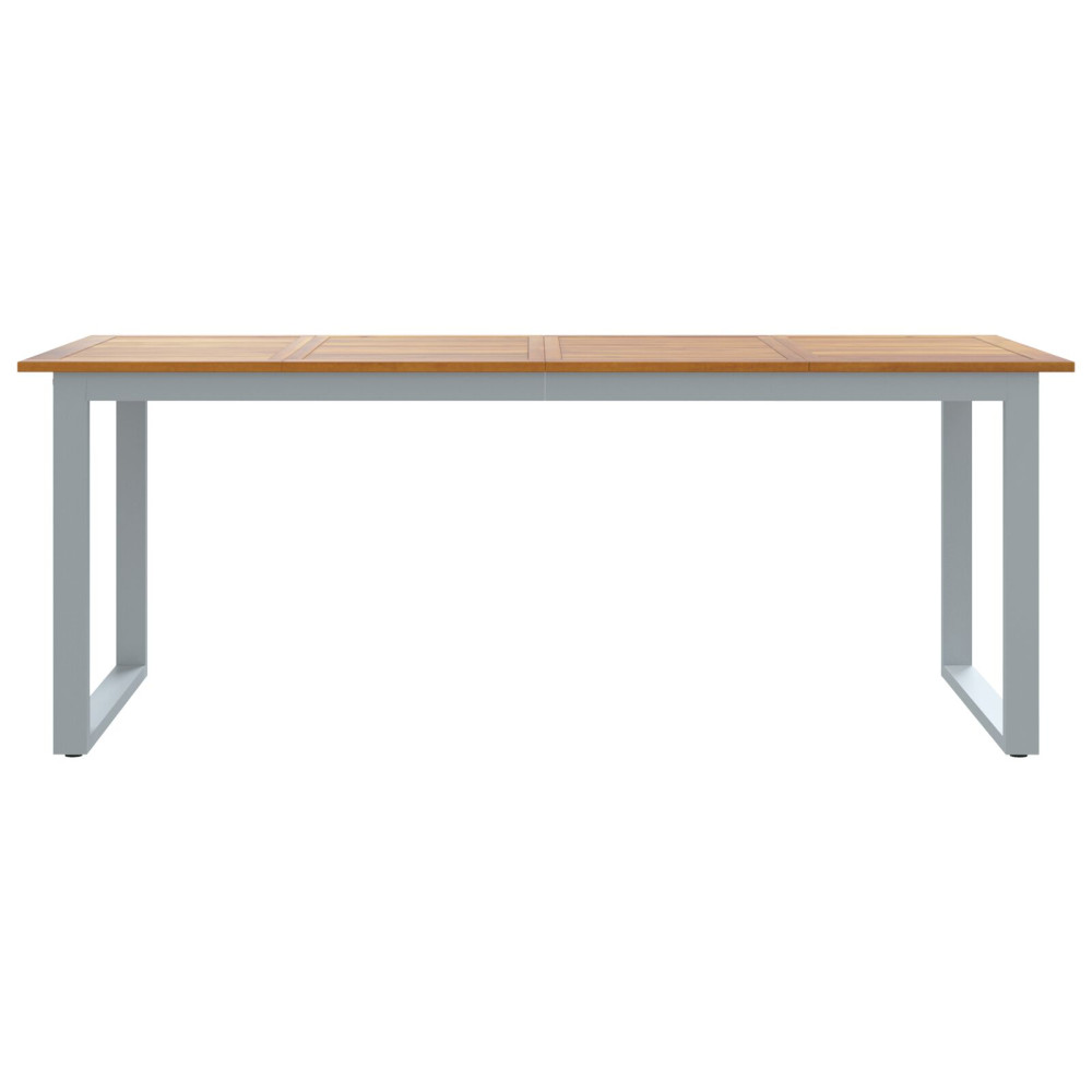 Produktbild för Trädgårdsbord Grå 200 x 90 x 75 cm Massivt Akaciaträ
