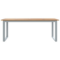 Produktbild för Trädgårdsbord Grå 200 x 90 x 75 cm Massivt Akaciaträ
