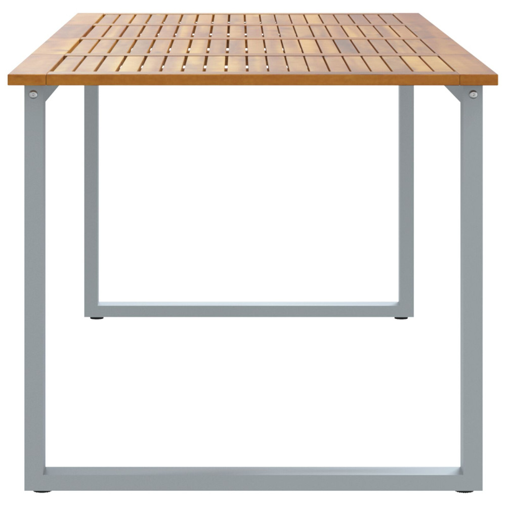 Produktbild för Trädgårdsbord Grå 200 x 90 x 75 cm Massivt Akaciaträ