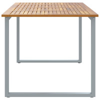 Produktbild för Trädgårdsbord Grå 200 x 90 x 75 cm Massivt Akaciaträ