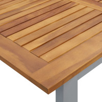 Produktbild för Trädgårdsbord Grå 200 x 90 x 75 cm Massivt Akaciaträ