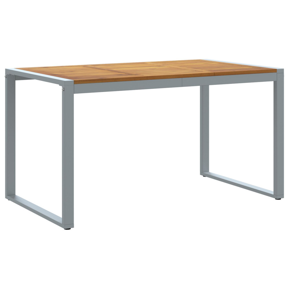 Produktbild för Trädgårdsbord Grå 140 x 80 x 75 cm Massivt Akaciaträ