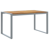 Produktbild för Trädgårdsbord Grå 140 x 80 x 75 cm Massivt Akaciaträ