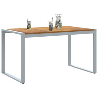 Produktbild för Trädgårdsbord Grå 140 x 80 x 75 cm Massivt Akaciaträ