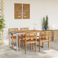 Produktbild för Trädgårdsbord Grå 140 x 80 x 75 cm Massivt Akaciaträ