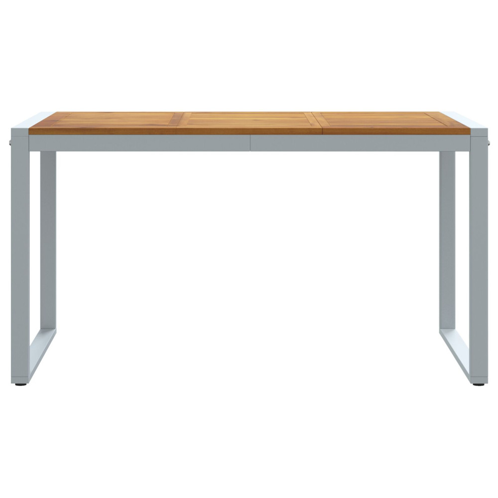 Produktbild för Trädgårdsbord Grå 140 x 80 x 75 cm Massivt Akaciaträ