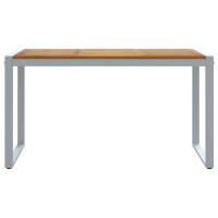 Produktbild för Trädgårdsbord Grå 140 x 80 x 75 cm Massivt Akaciaträ