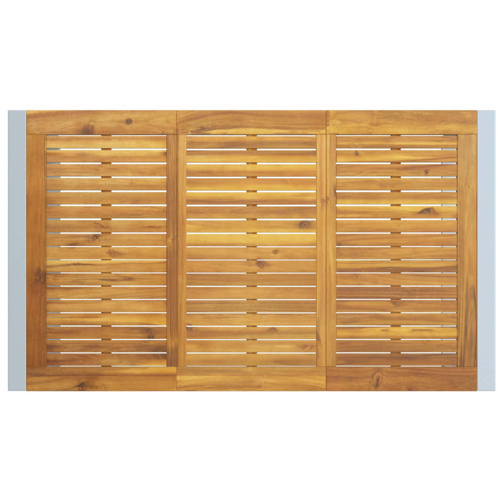 Produktbild för Trädgårdsbord Grå 140 x 80 x 75 cm Massivt Akaciaträ