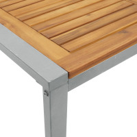 Produktbild för Trädgårdsbord Grå 140 x 80 x 75 cm Massivt Akaciaträ