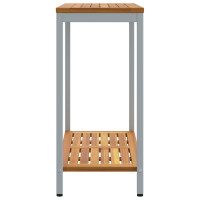 Produktbild för Utomhusbord med lagring Naturlig och grå 80 x 35 x 75 cm