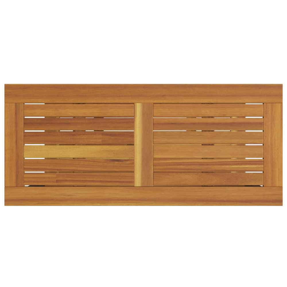 Produktbild för Utomhusbord med lagring Naturlig och grå 80 x 35 x 75 cm