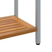 Produktbild för Utomhusbord med lagring Naturlig och grå 80 x 35 x 75 cm